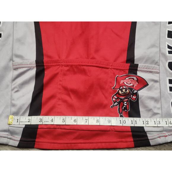 Adrenaline Promo Ohio State Buckeyes College Front 3/4 Zip Cycling Jersey Shirt - Picture 11 of 14
